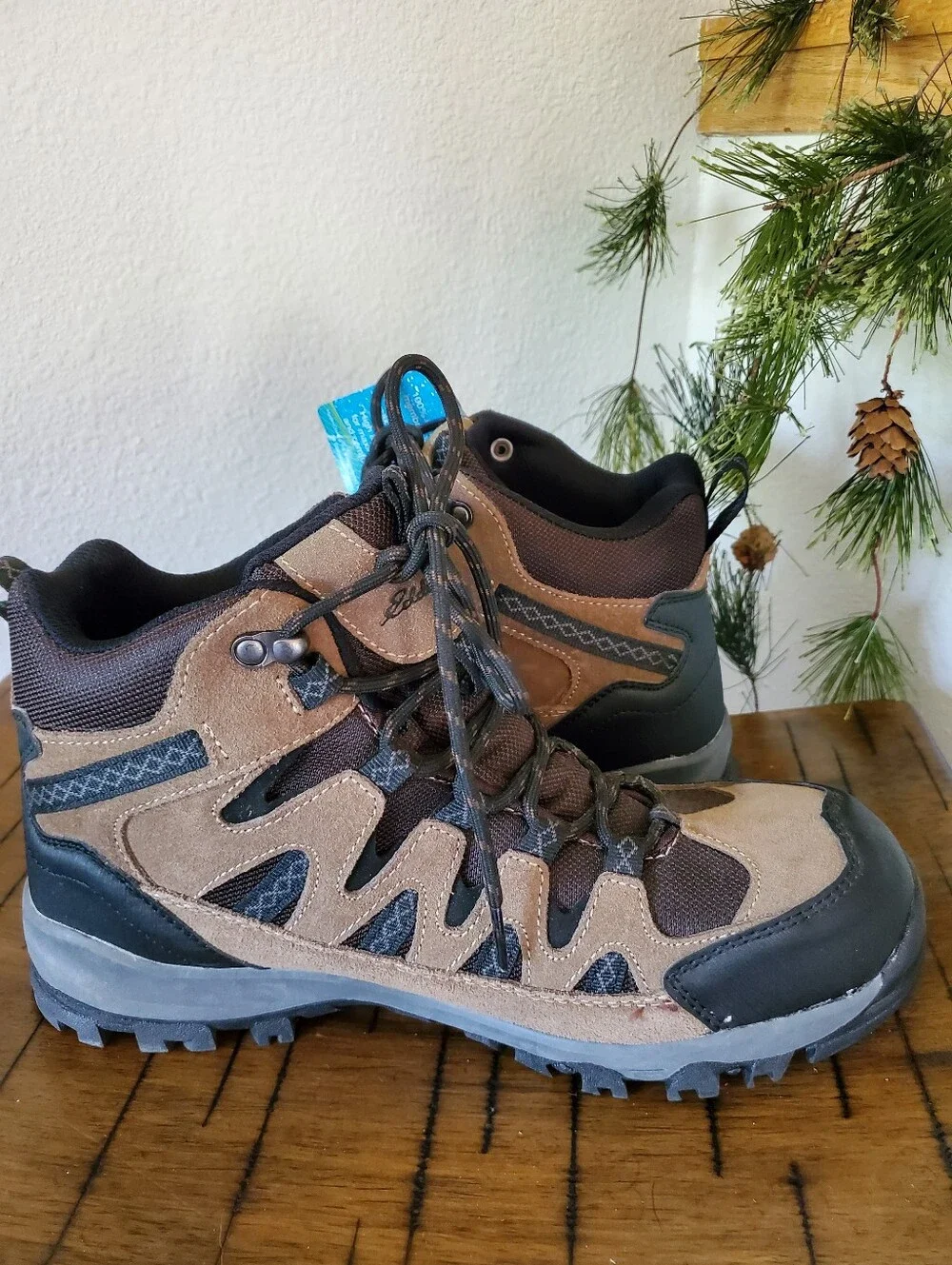 NWT Eddie Bauer Men Ridgeline Brown Waterproof Leather Hiking Boots